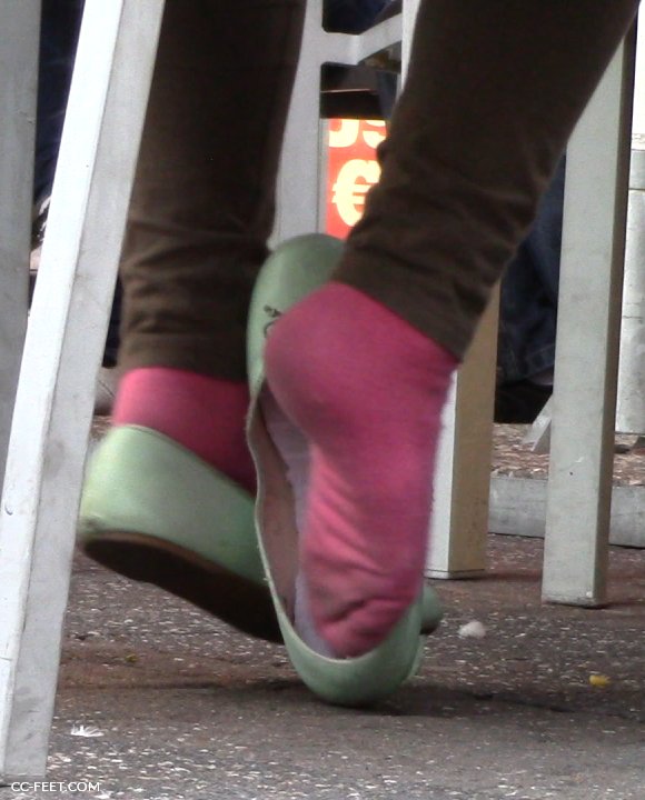 #11 Pink Socks And Green Flats.